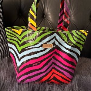 Consuela Vibrant Zebra Stripe Tote